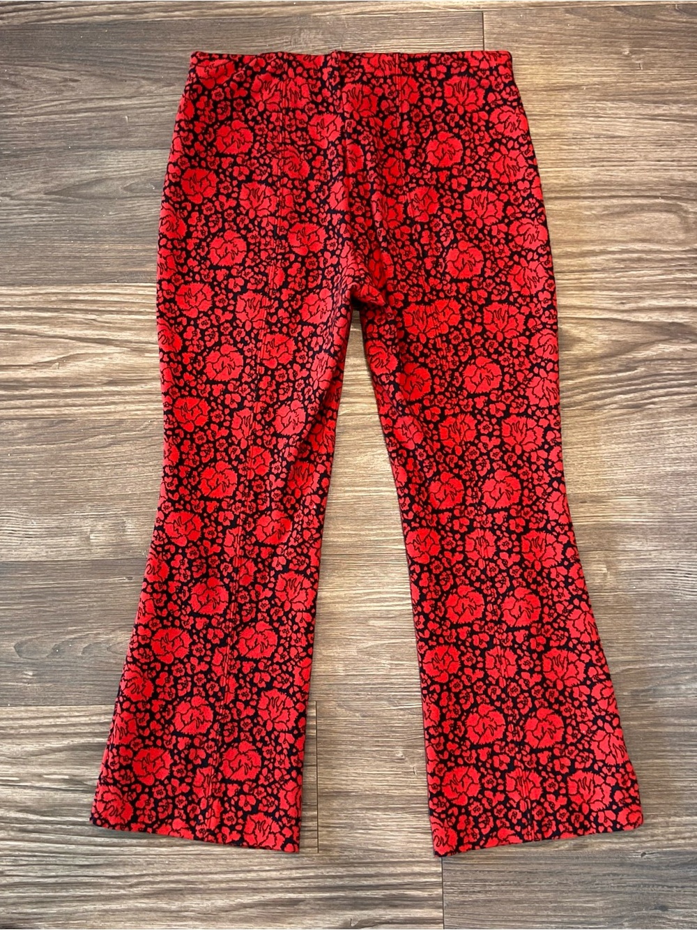 Maeve Anthropologie The Margot Floral Jacquard Kick Flare Cropped Pants S - Picture 5 of 8